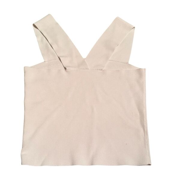 A.L.C. Size XS Lia Rib Knit Crop Tank Top White Coastal Clean Girl Minimalist - Picture 6 of 11